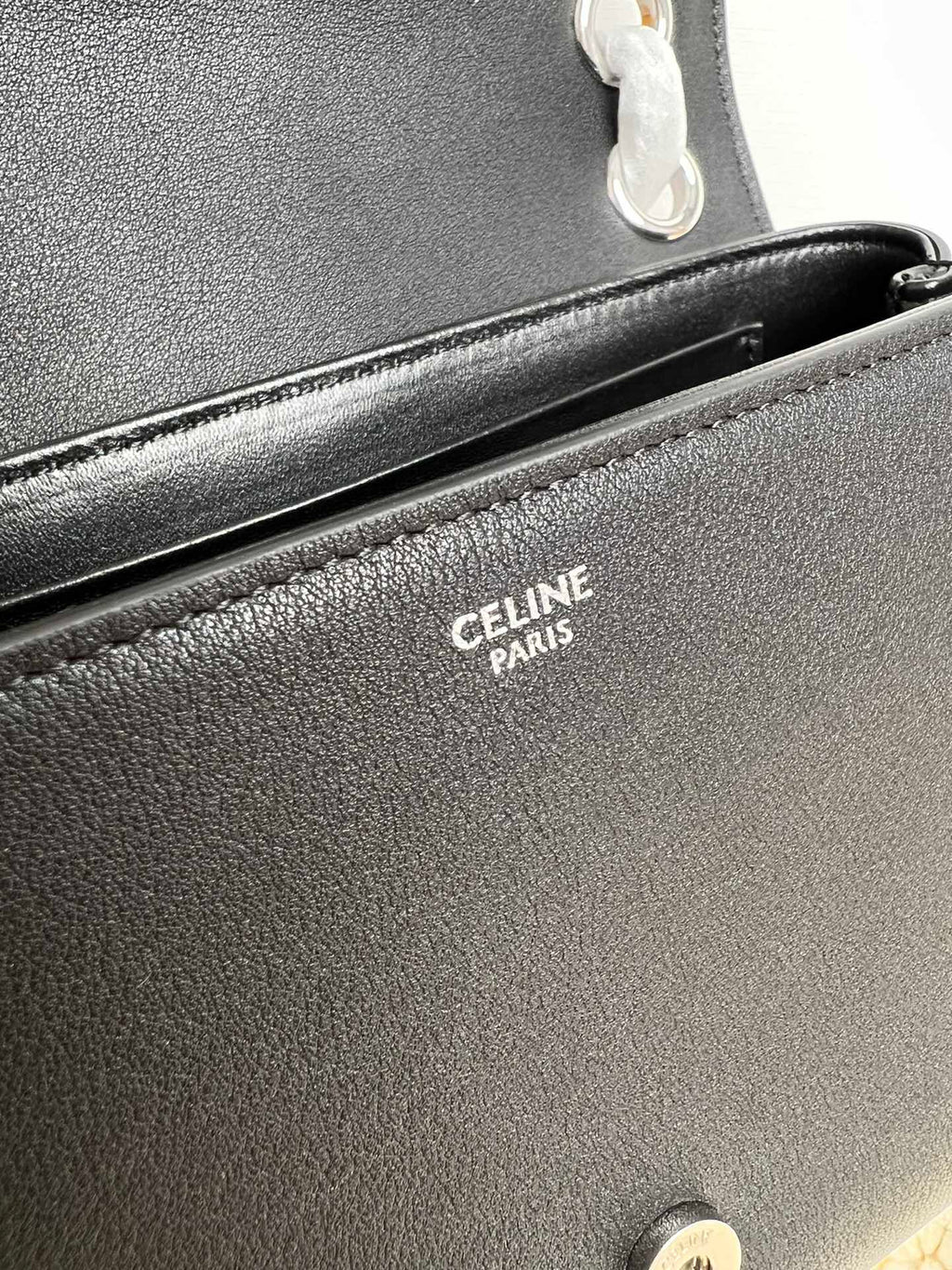 Black Medium CV Bag With Silver Finishing