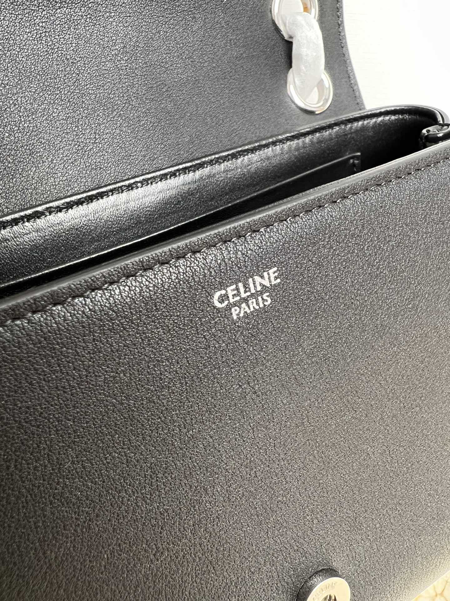 Black Medium CV Bag With Silver Finishing