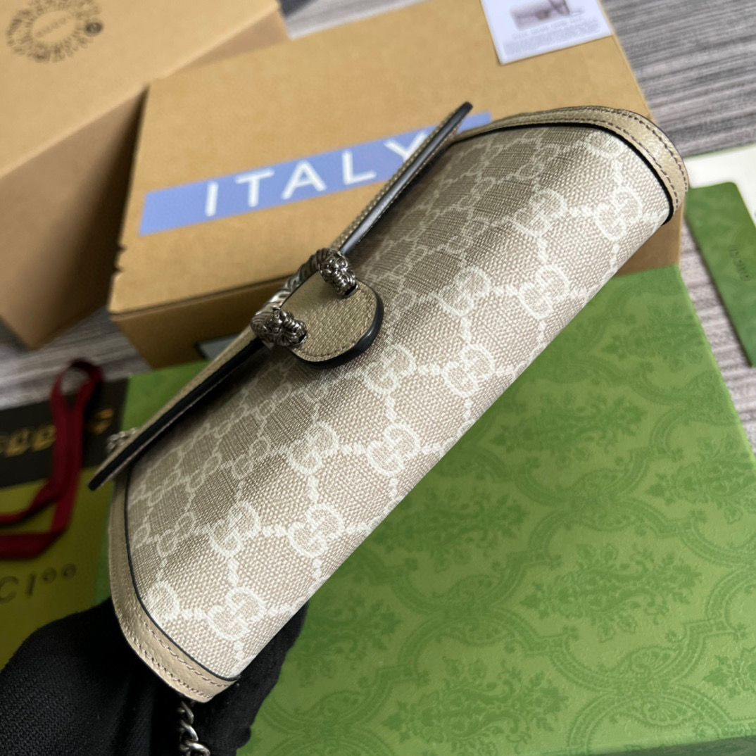 Beige & white DG supreme chain wallet