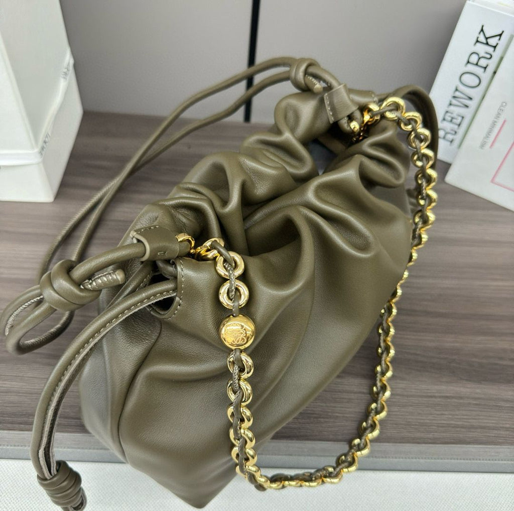 Dark Khaki Green Medium Flamenco Purse