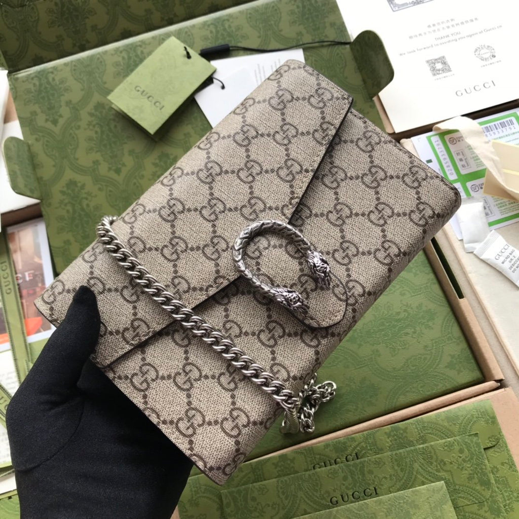 Beige DG supreme chain wallet