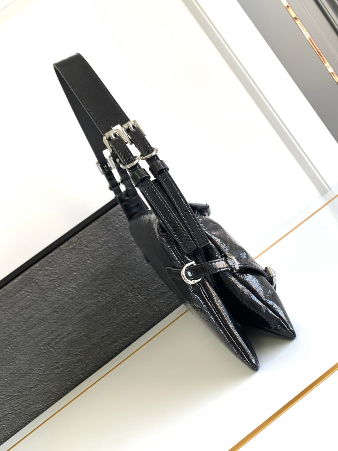 Black Small P'tit Voyou Bag In Patent Leather