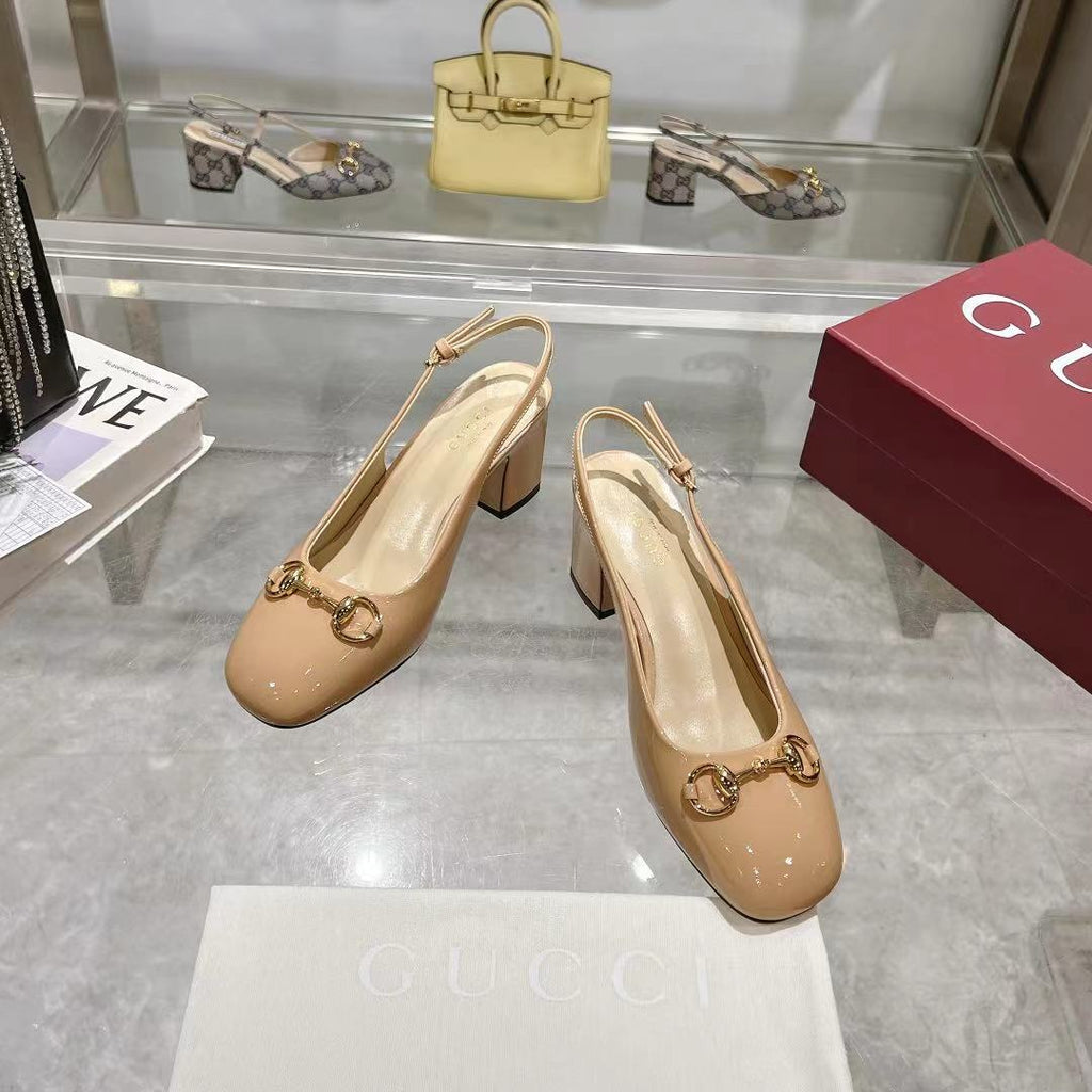 Rose Beige Horsebit Slingback