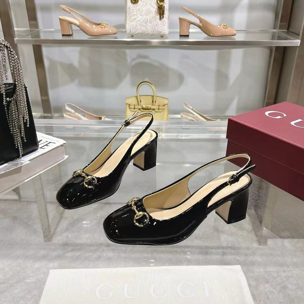 Black Horsebit Slingback