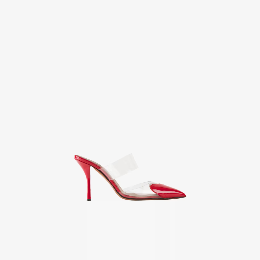 Lacquer Red LC Mules In Patent Leather