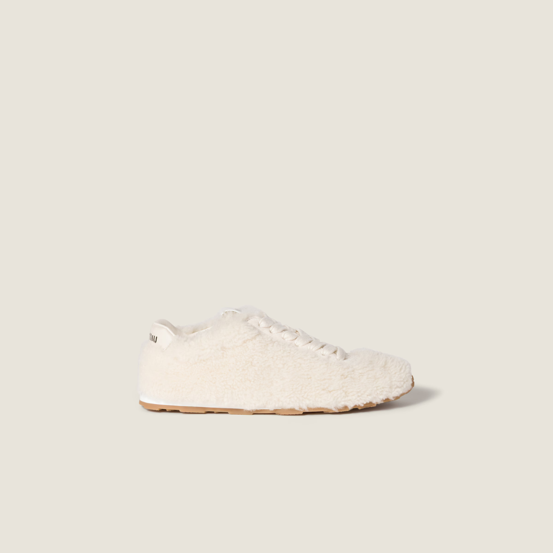 Natural Plume Shearling Sneakers