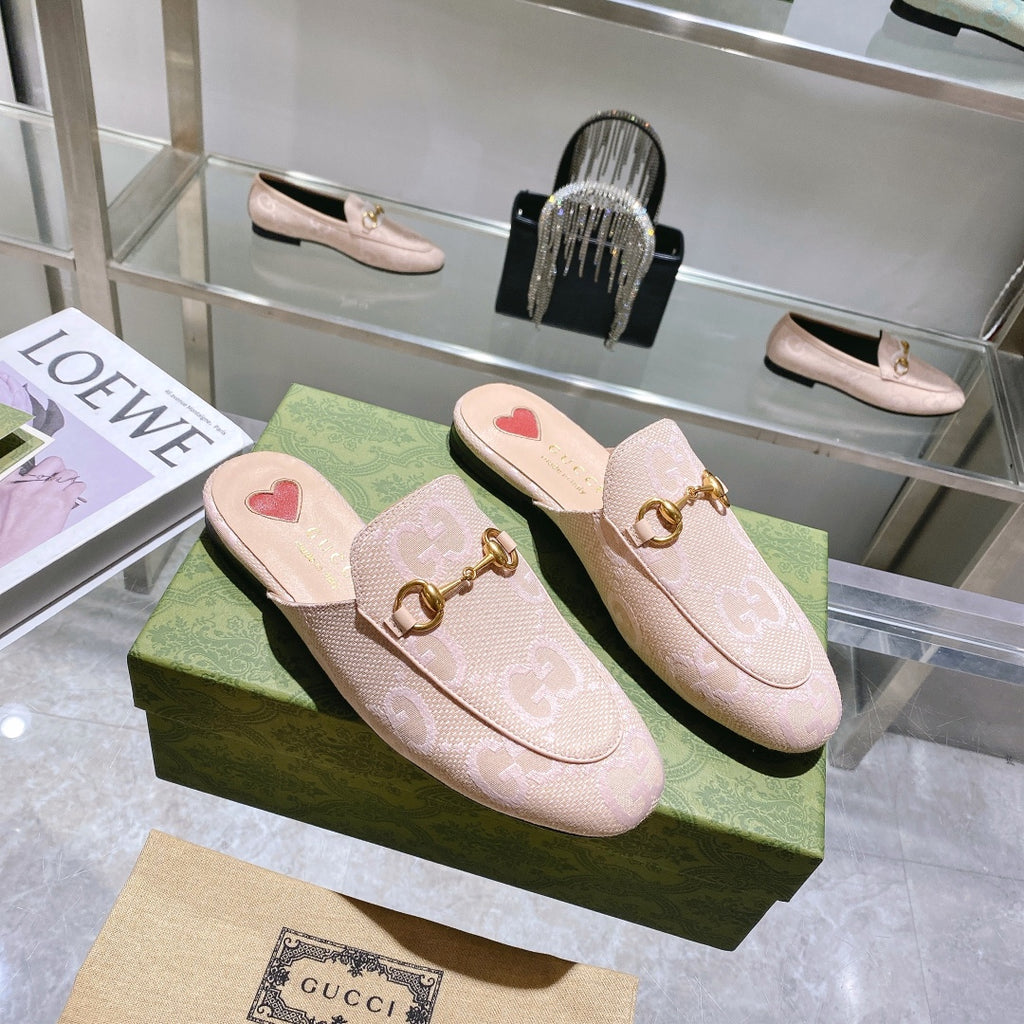 Beige and pink GJ princetown slipper