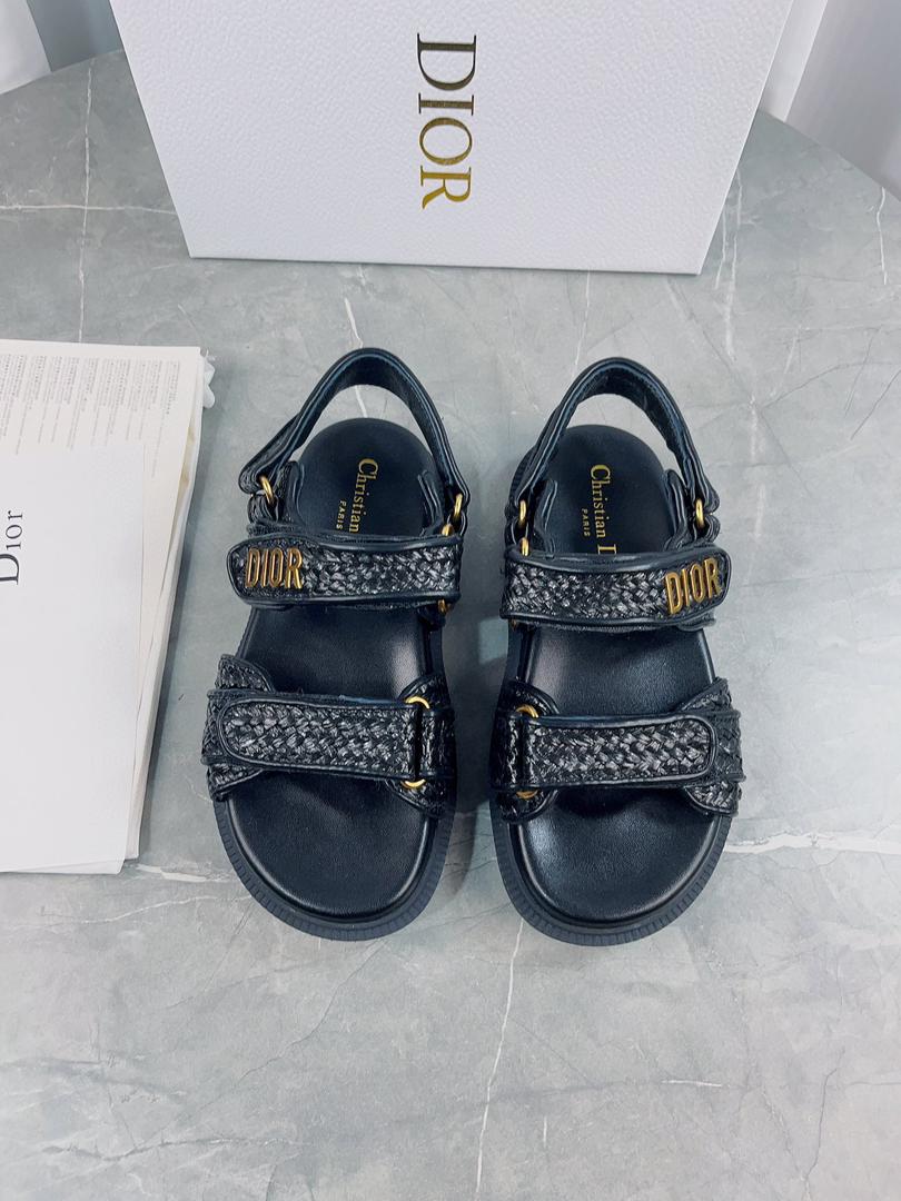 Black Raffia DA Sandal
