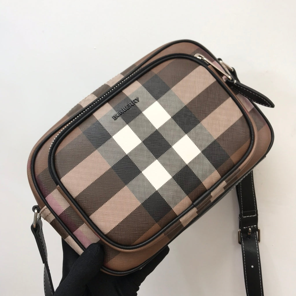 Dark Brown Exaggerated Check BP Bag