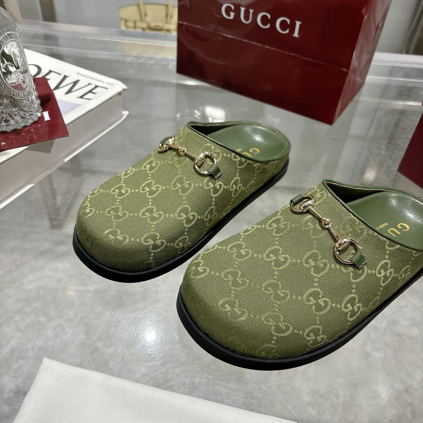 Dark Green Mule With Horsebit