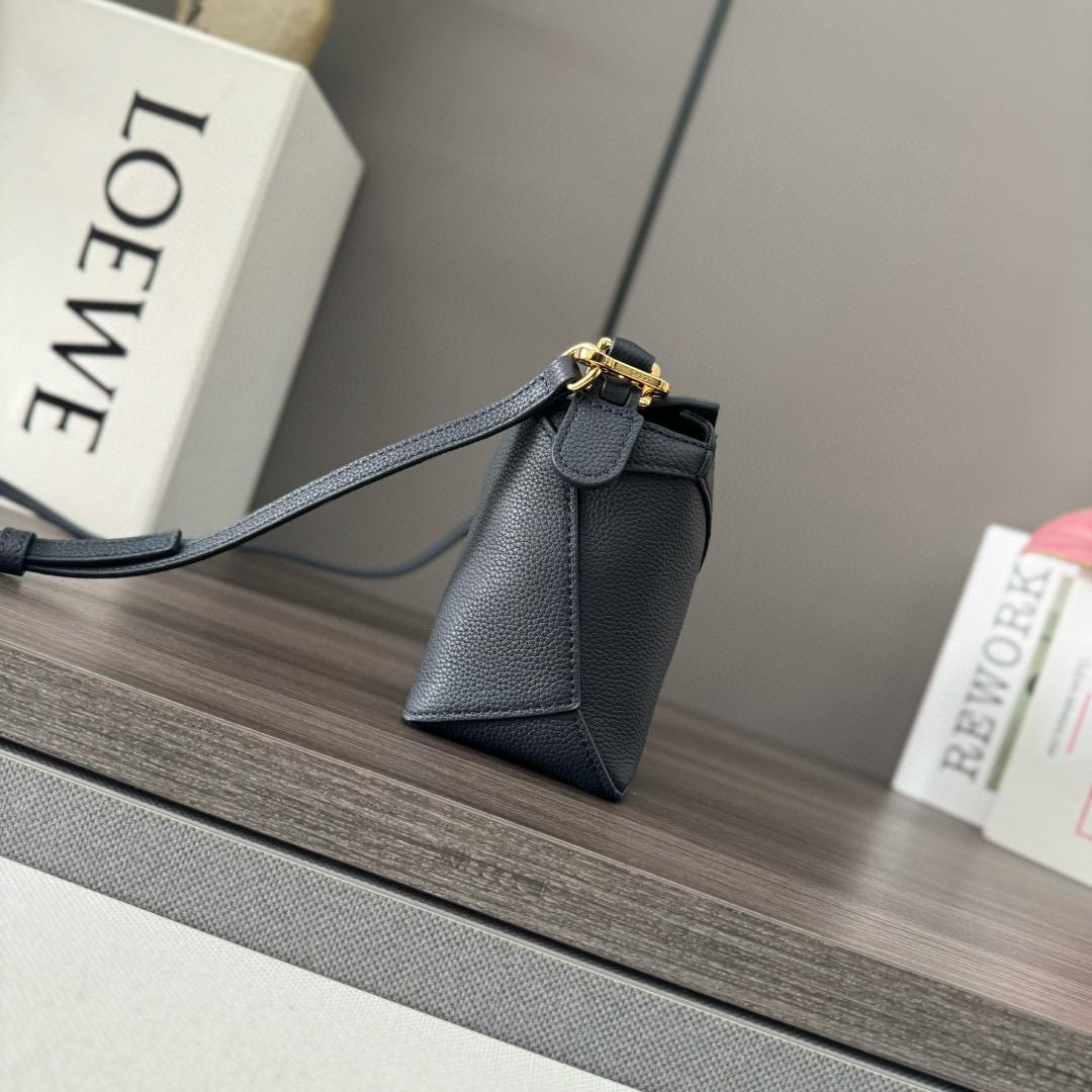 Deep Navy LP Mini Leather Shoulder Bag