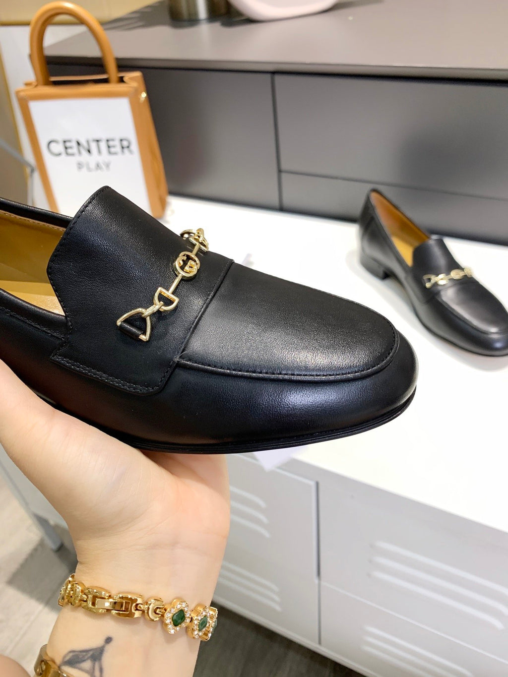 Black GH block-heel loafers