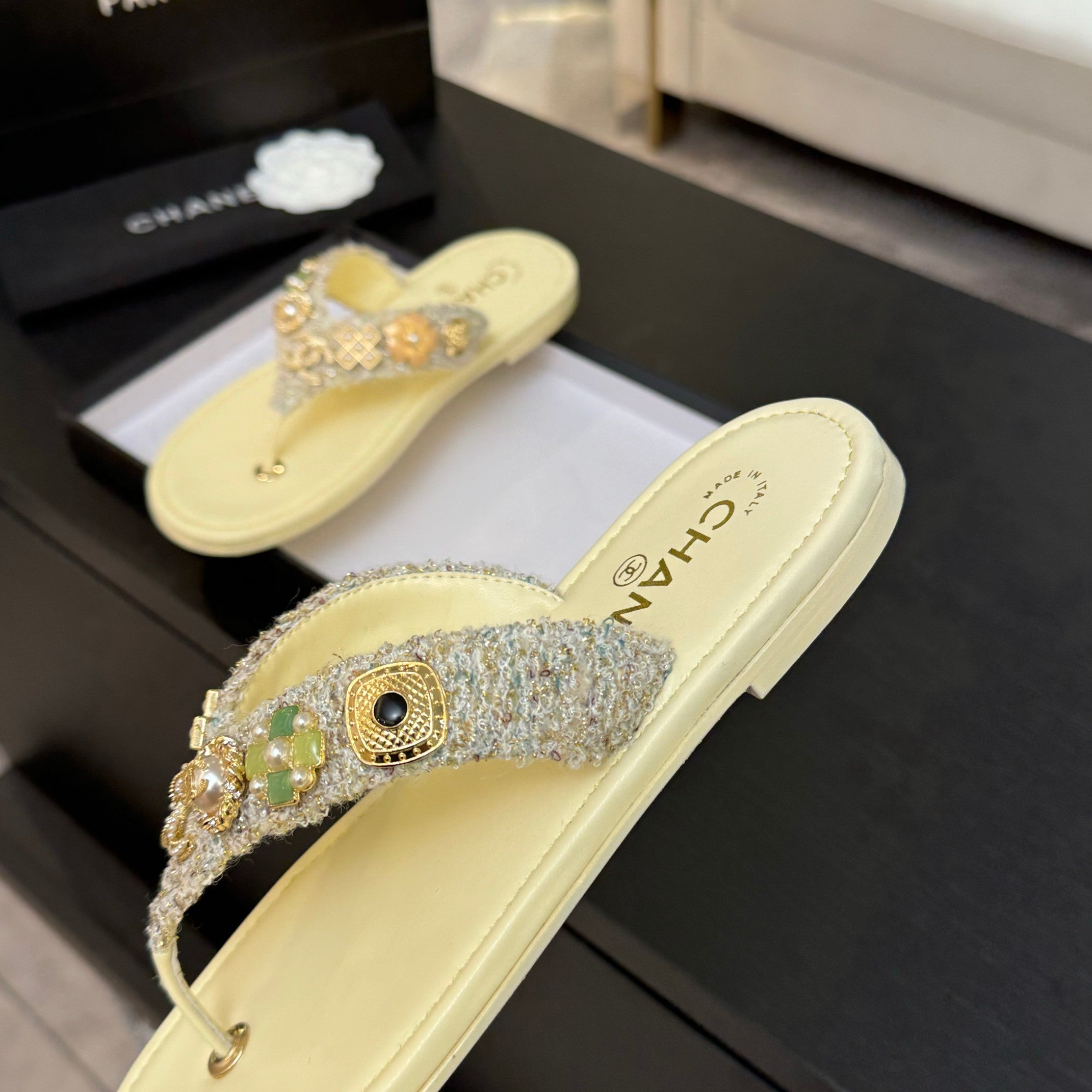 Light Yellow, Pink & Light Blue Thongs