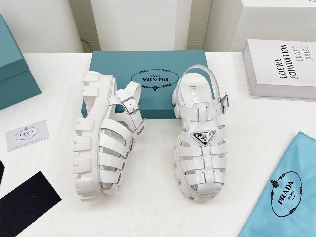 White PF rubber sandals