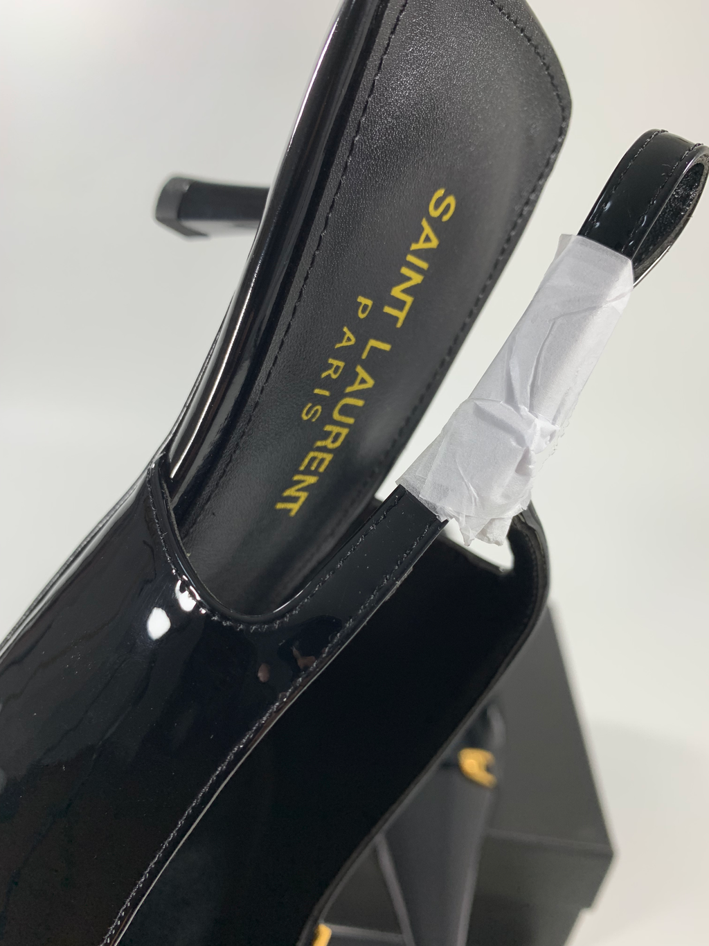 Black YC Slingback Pumps In Patent Leathe