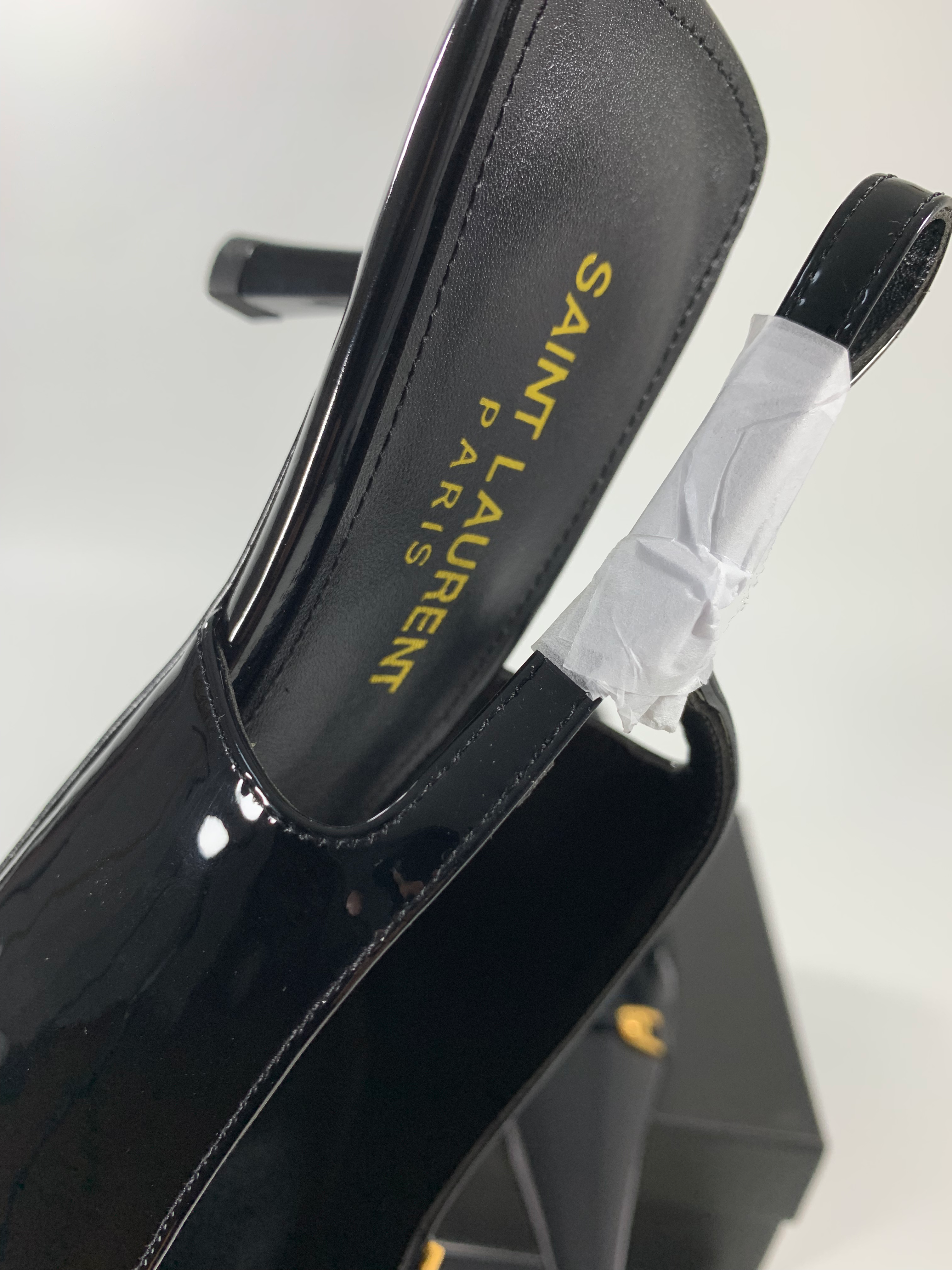 Black YC Slingback Pumps In Patent Leathe