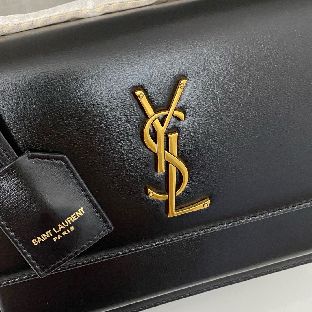 Black Sunset Medium Leather Shoulder Bag