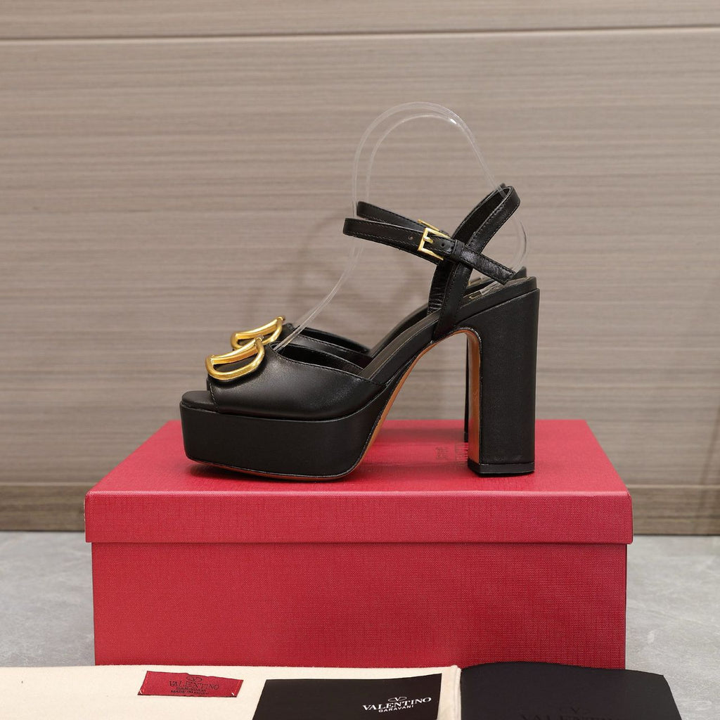Black 115mm Platform Sandals