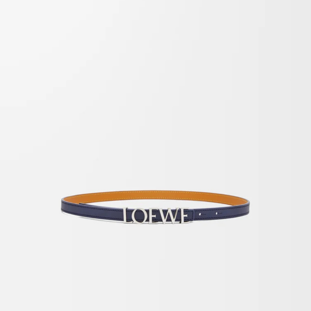 Abbys Blue/Palladio Belt In Smooth Leather