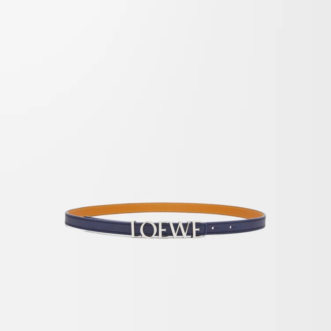 Abbys Blue/Palladio Belt In Smooth Leather