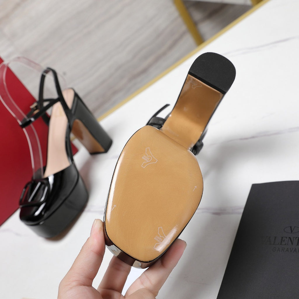 Black 115mm Platform Pumps