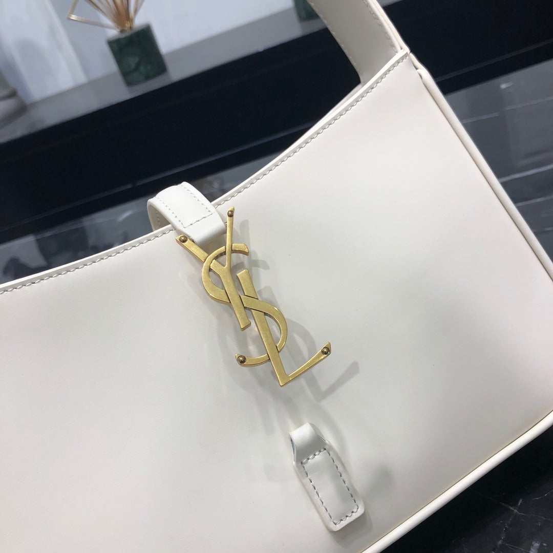 Cream SL leather shoulder bag