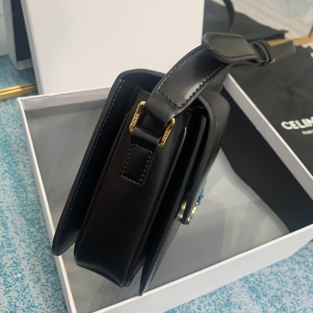 Black medium triomphe bag