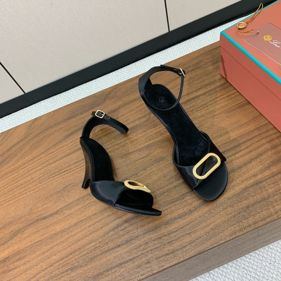 Black Olympia Heeled Sandal