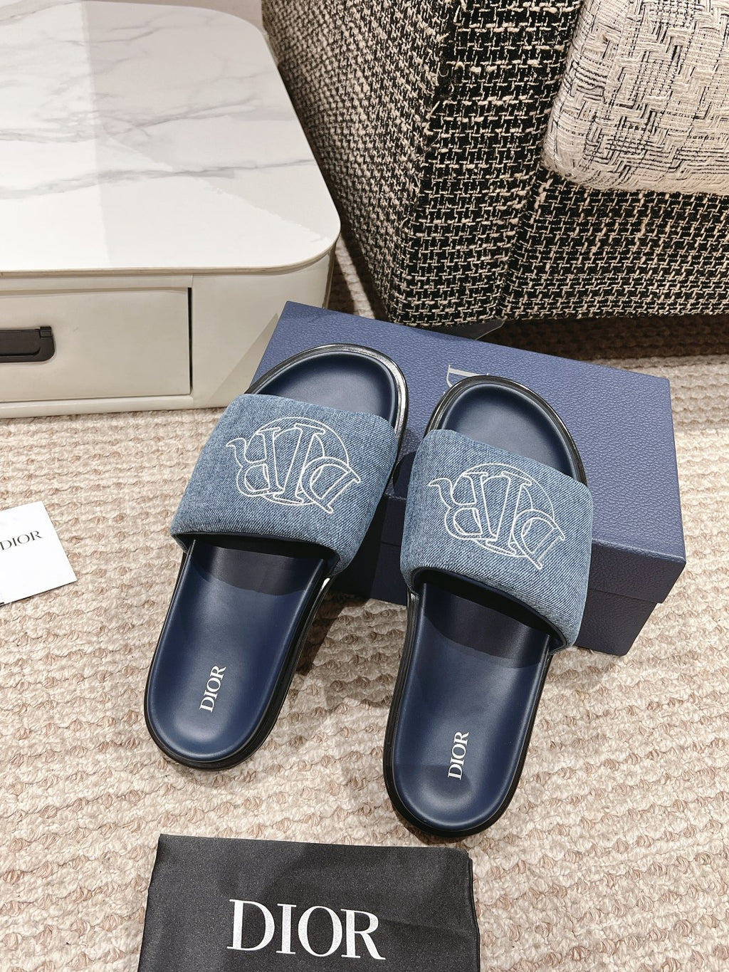 Blue Quilted Denim DA Sandal