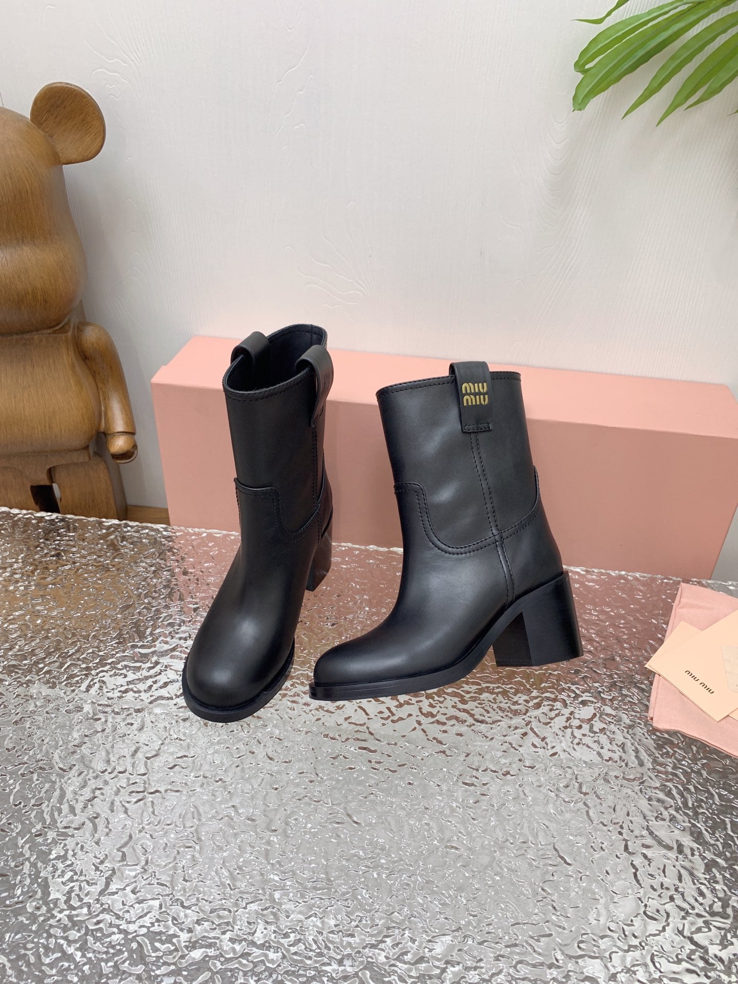 Black MM Leather Booties