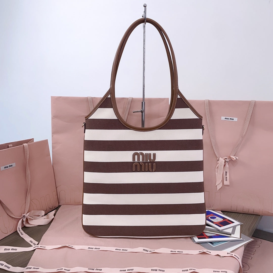 Cocoa Brown/Natural IVY Canvas & Leather Bag