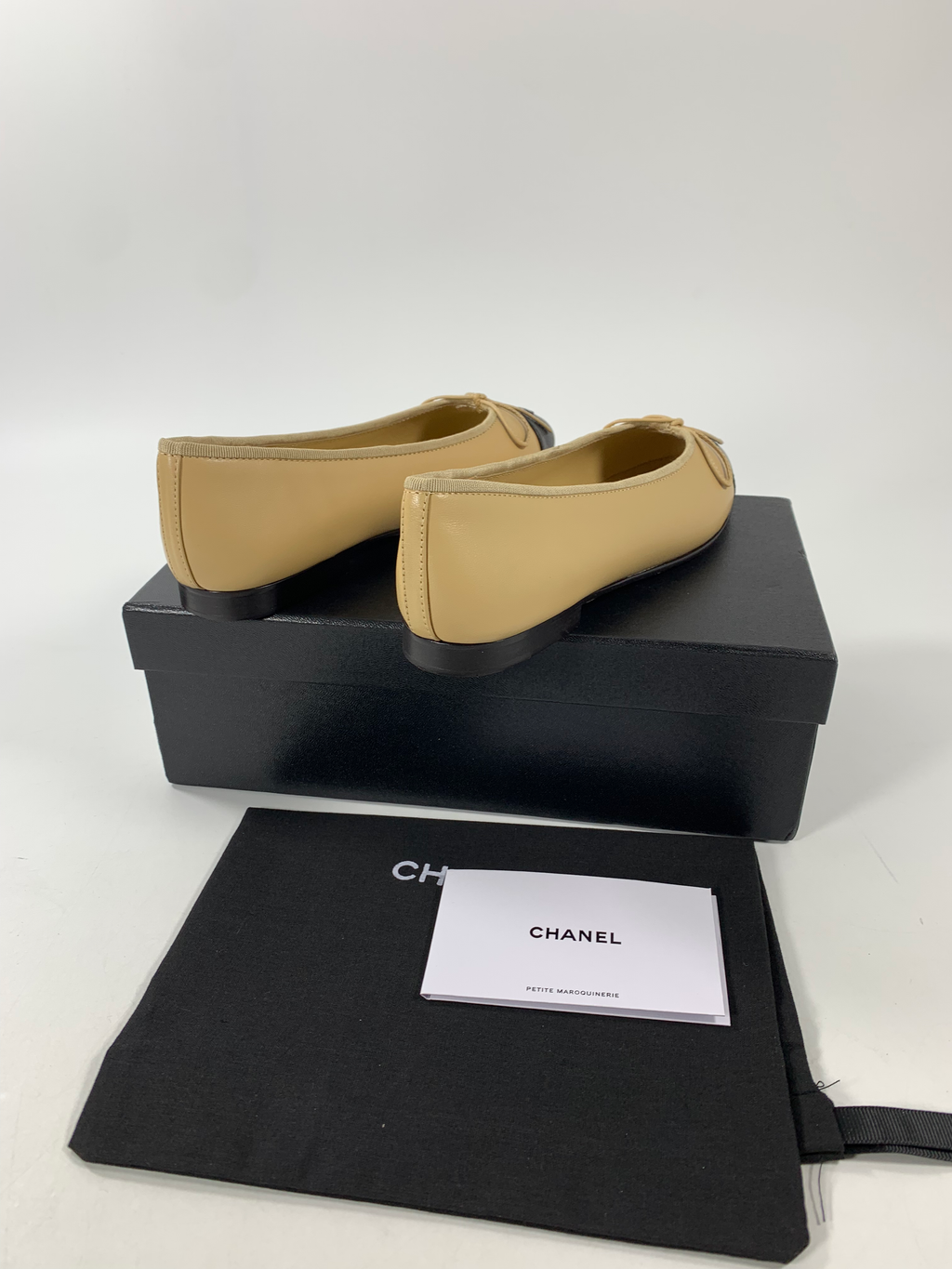 Beige & Black C Ballerinas