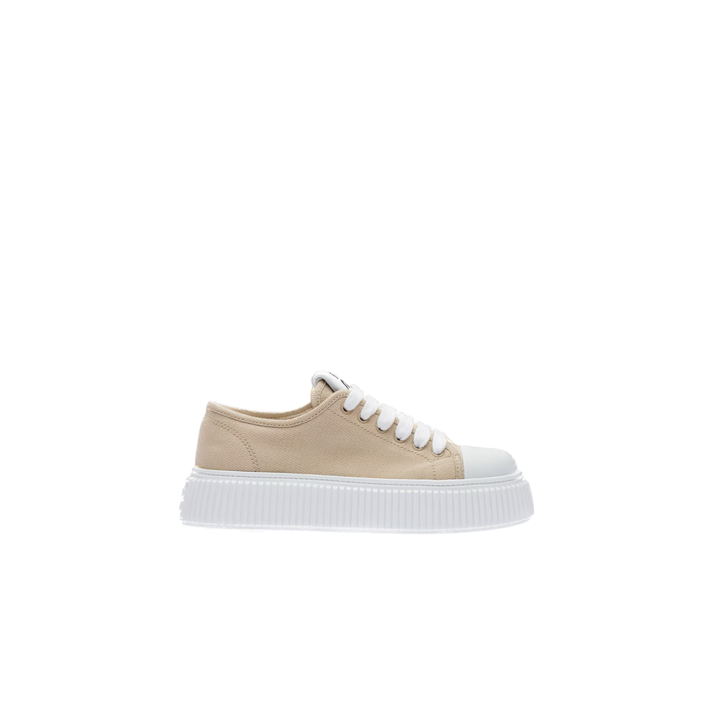 Beige denim sneakers