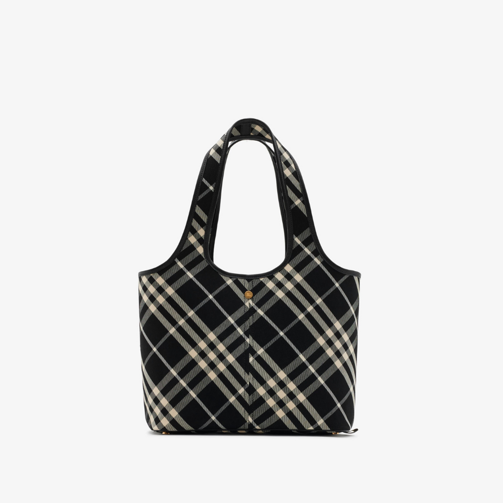 Black Small Check Tote