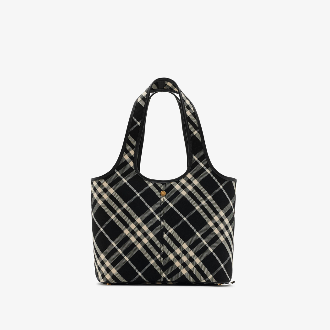 Black Small Check Tote