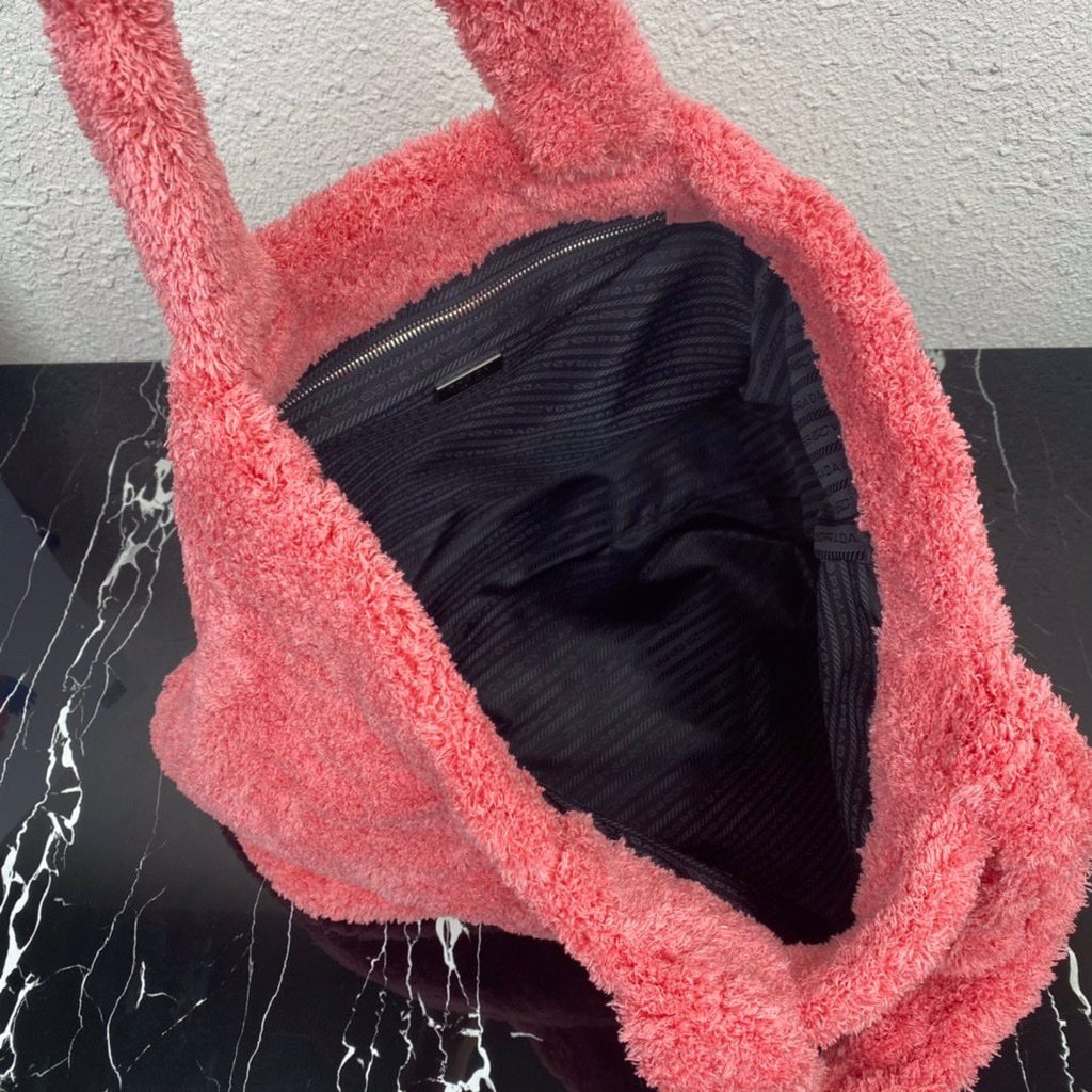 Pink & Black terry tote bag