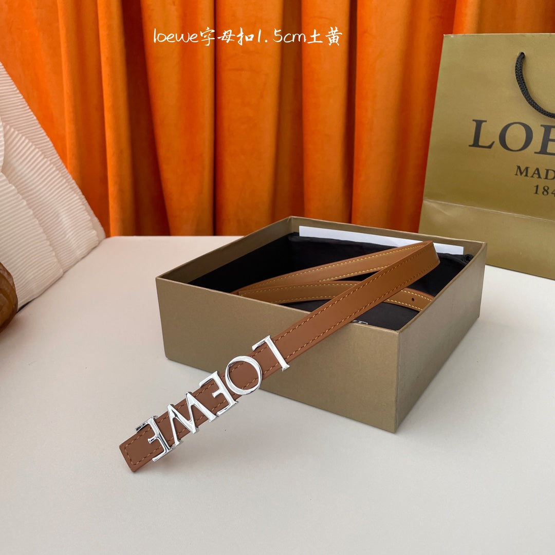 Tan/Palladium Belt In Smooth Leather