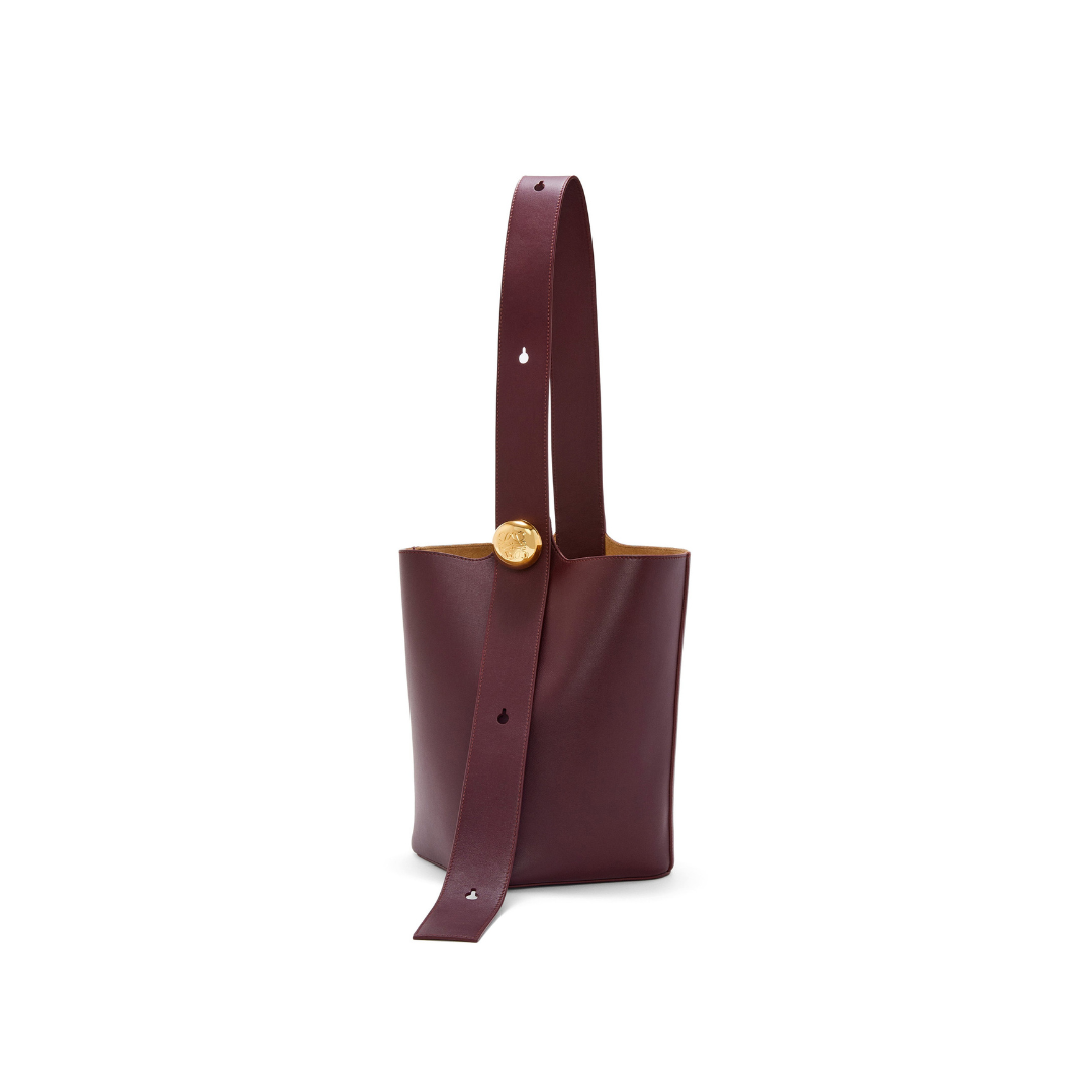 Dark Burgundy Medium Pebble Bucket