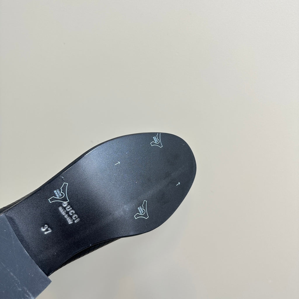 Black Boot With Double G & Studs