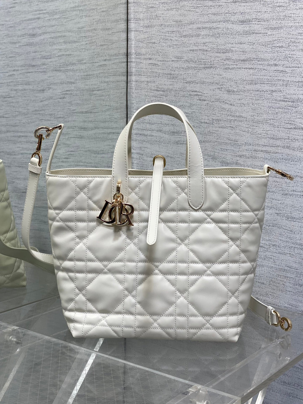 Latte Small Toujours Vertical Tote Bag