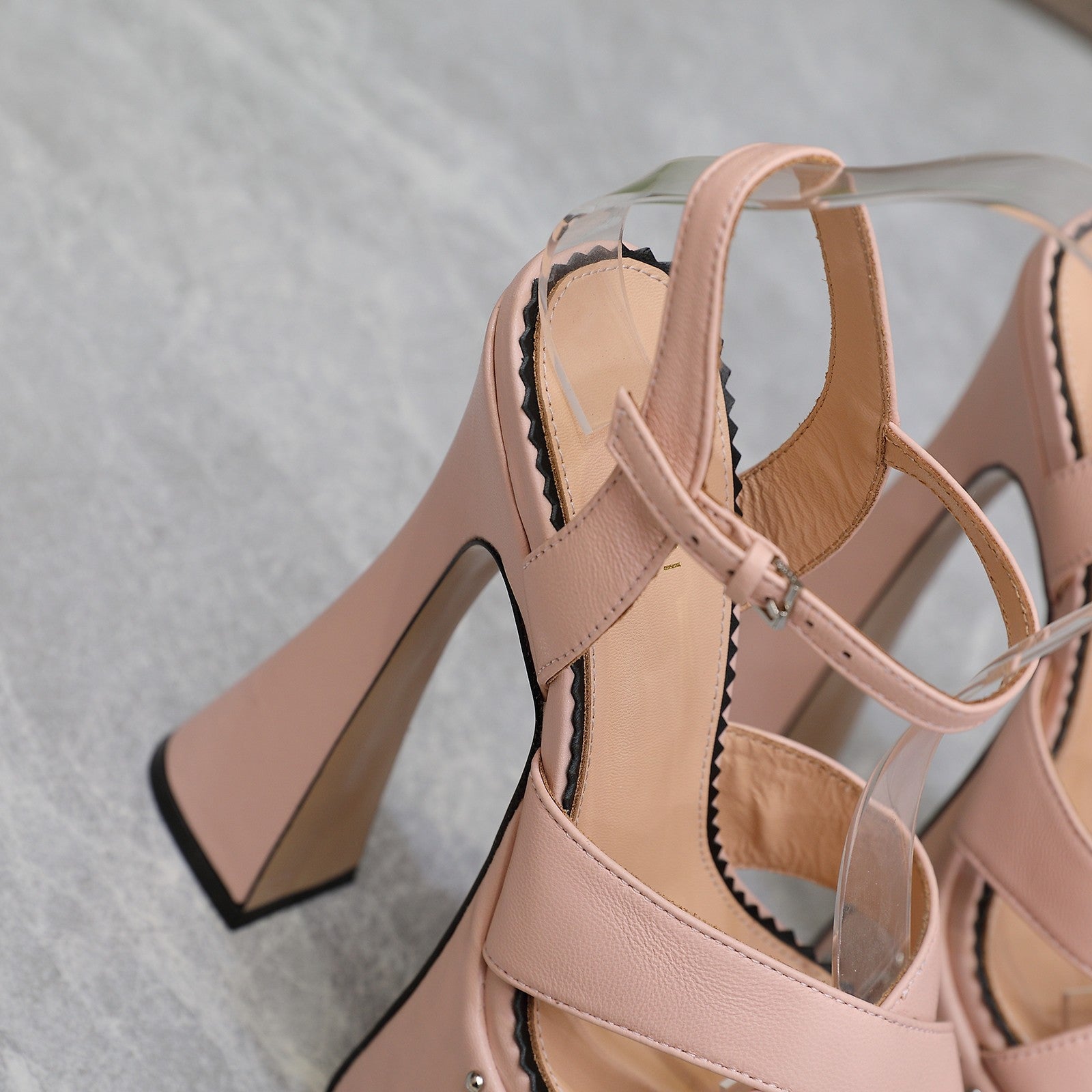 Pink interlocking studs sandal