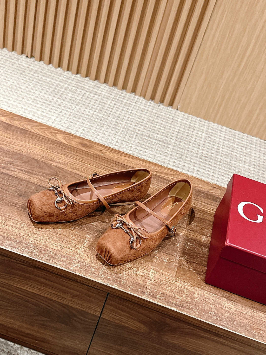 Light Brown Horsebit Ballet Flat