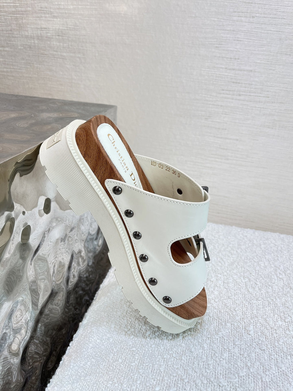 White DQ strap sandal