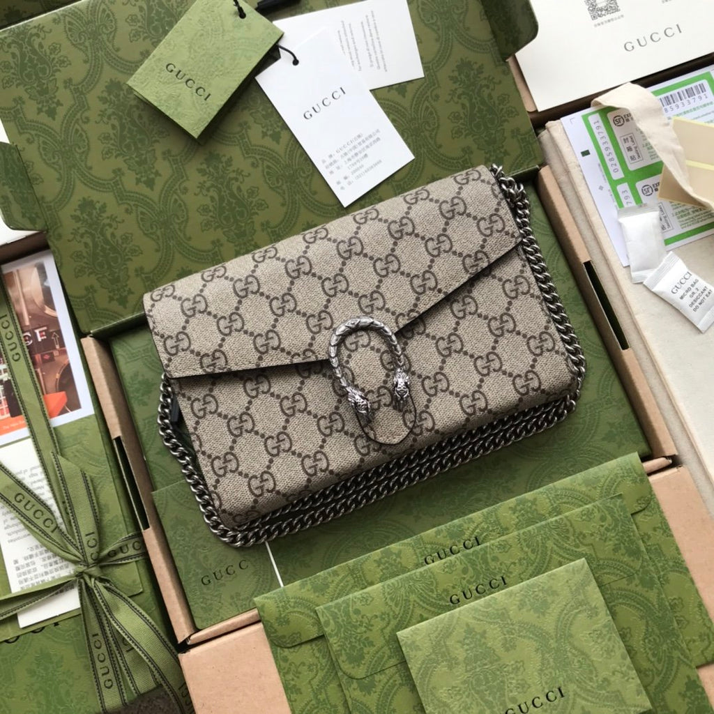 Beige DG supreme chain wallet