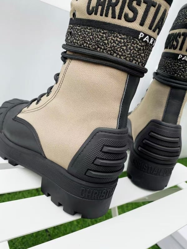 Taupe and Black DM ankle boot