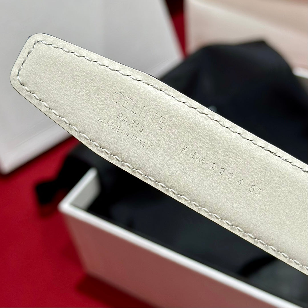 Black/White Medium Reversible Framed Triomphe Belt