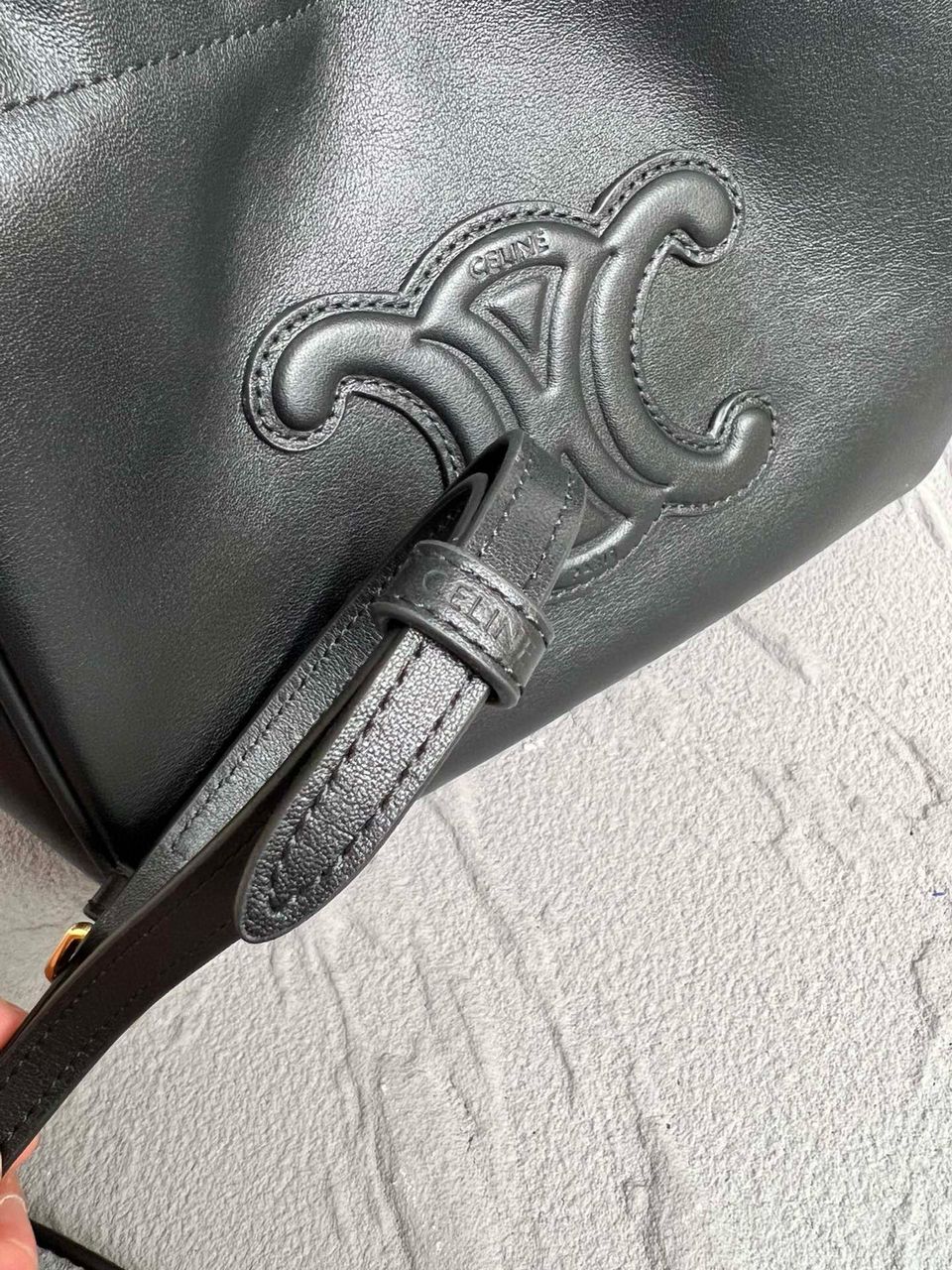 Black Small Cabas Drawstring Triomphe