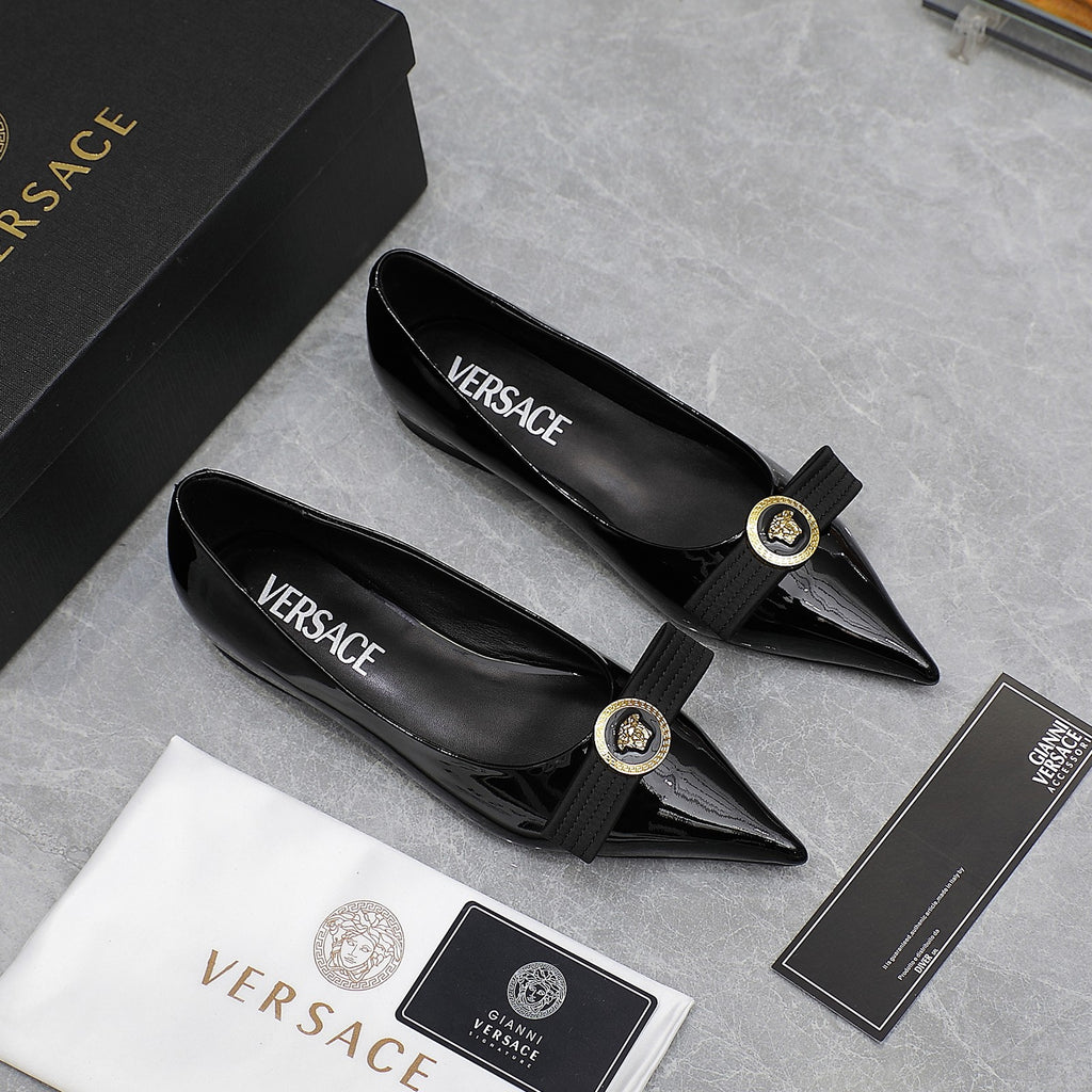 Black VG Ribbon Flats