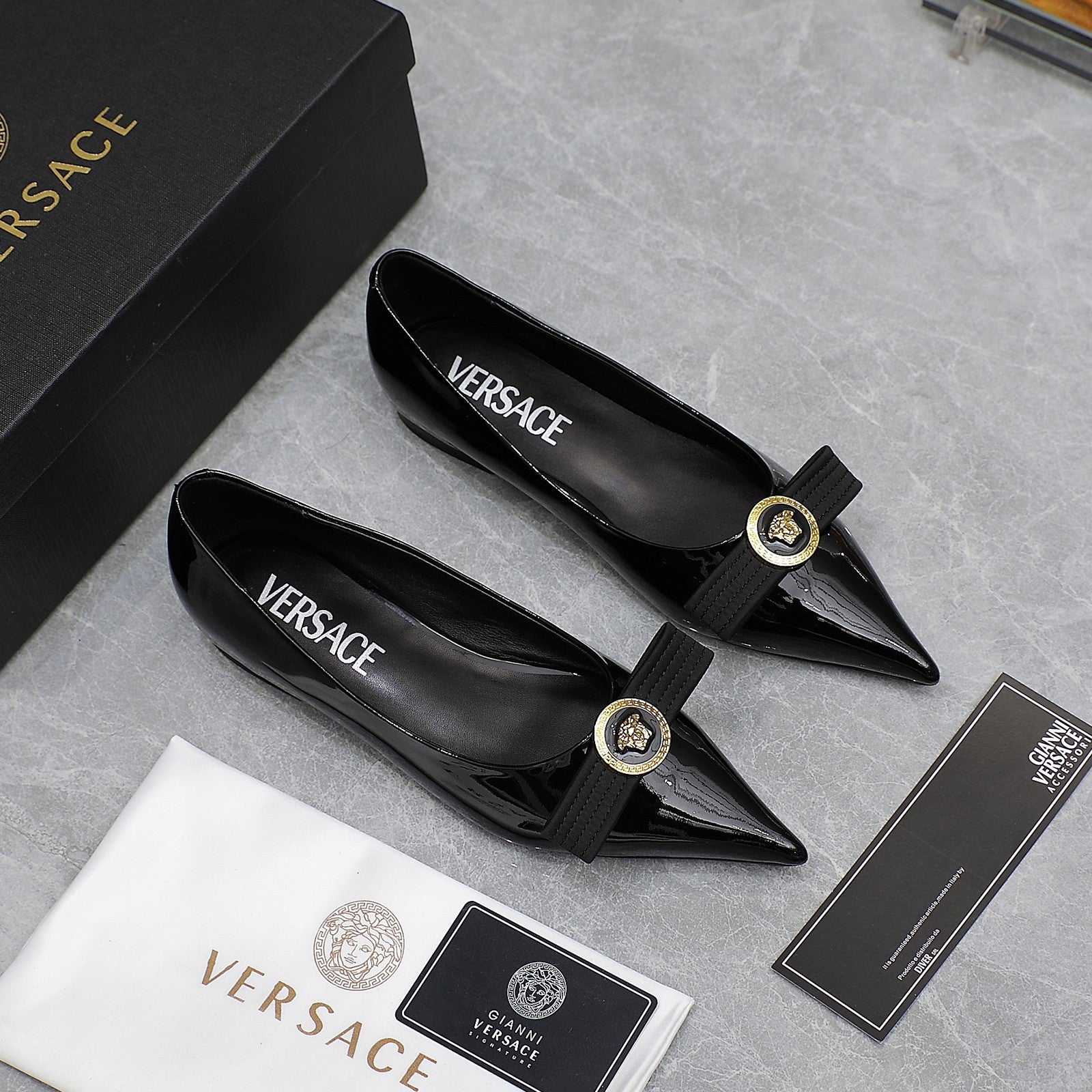 Black VG Ribbon Flats