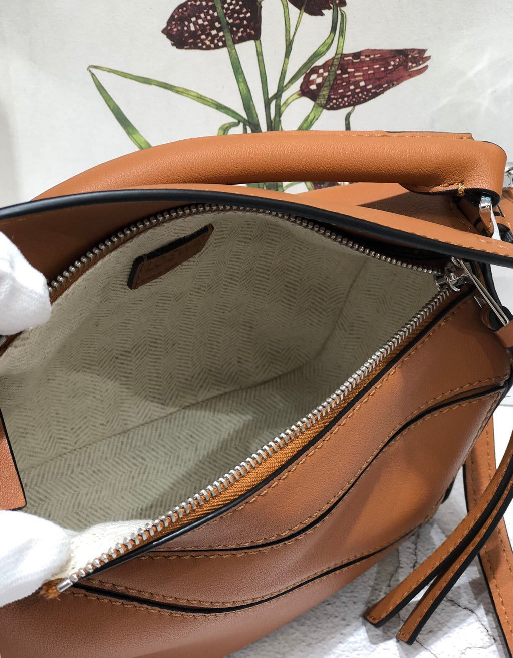 Tan LP Mini Leather Shoulder Bag